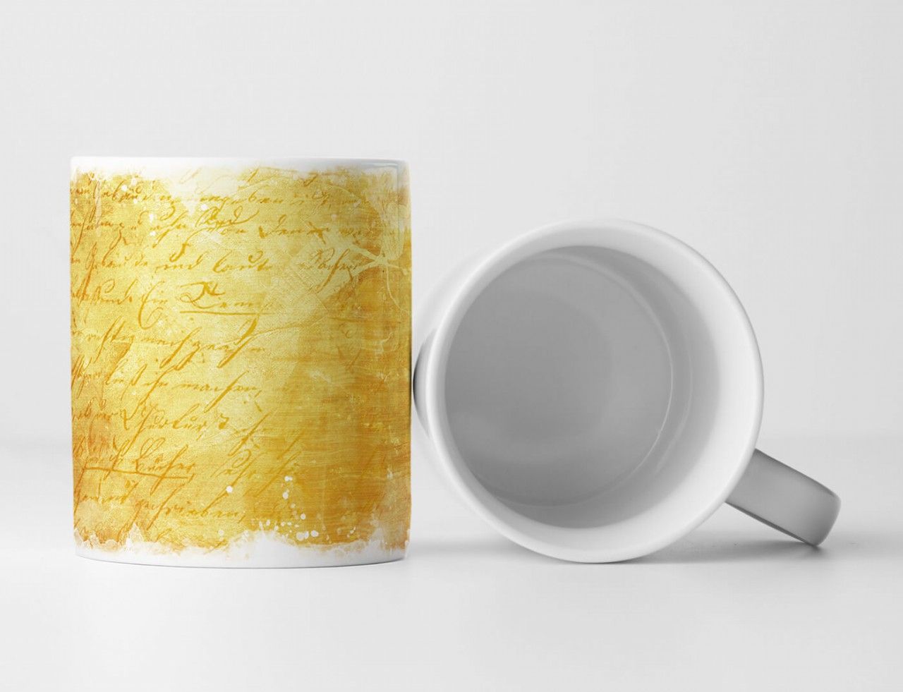 Tasse Geschenk abstrakt Gelb Text