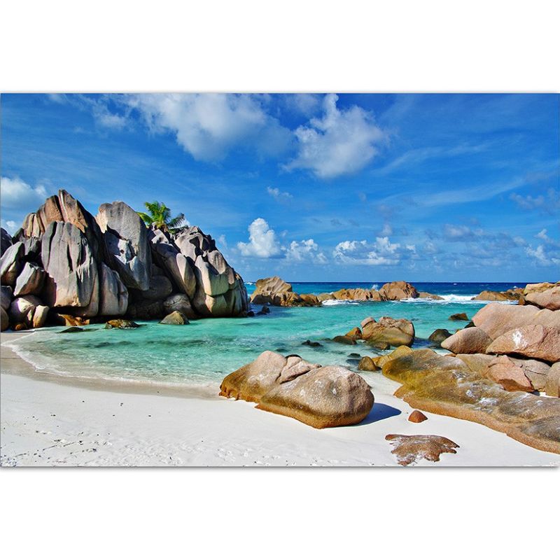 120x60cm Seychellen Granitfelsen Strand Meer