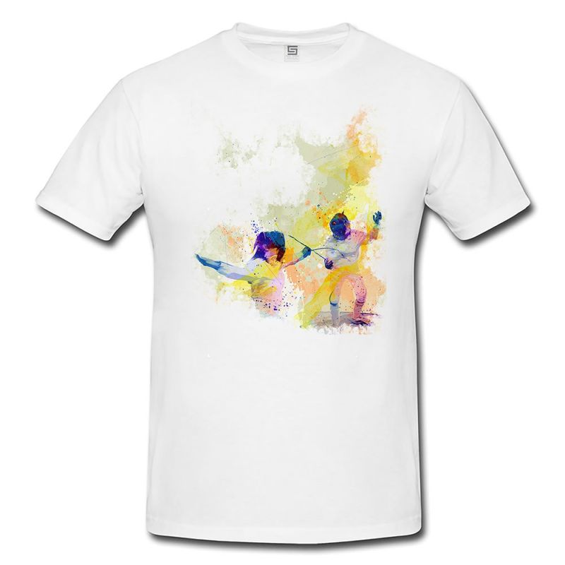 Fechten III  Herren und Damen T-Shirt Sport Motiv aus Paul Sinus Aquarell