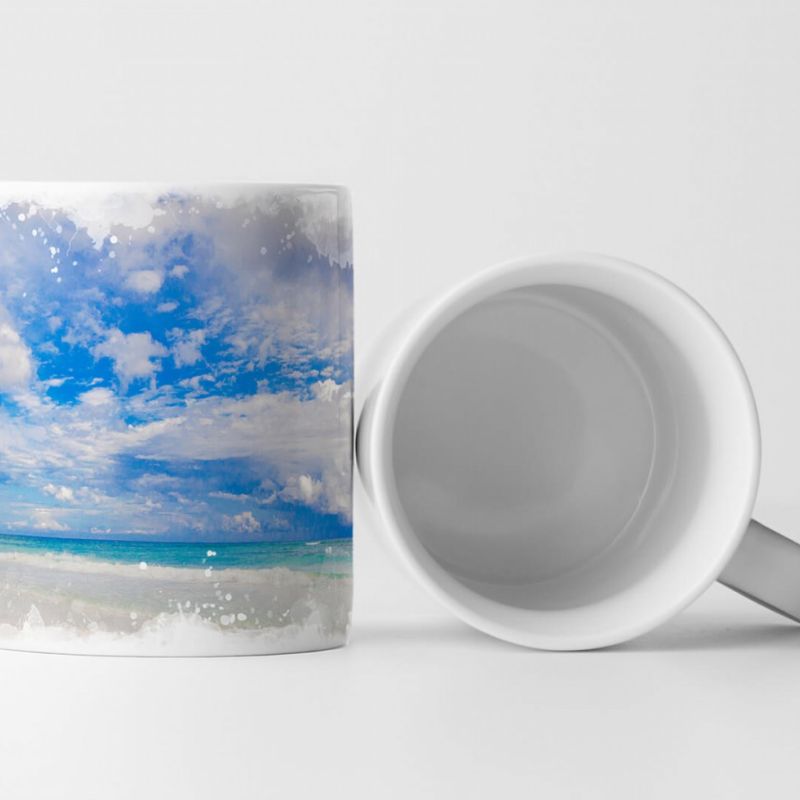 Tasse Geschenk Landschaftsfotografie – Tropischer weißer Strand in Tulum Mexico