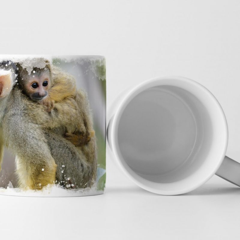 Tasse Geschenk Tierfotografie – Affenmutter mit Baby