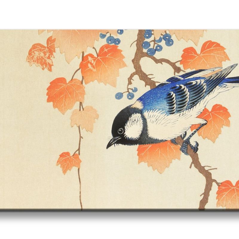 Remaster 120x60cm Ohara Koson traditionell japanische Kunst schöner Vogel auf Ast Dekorativ