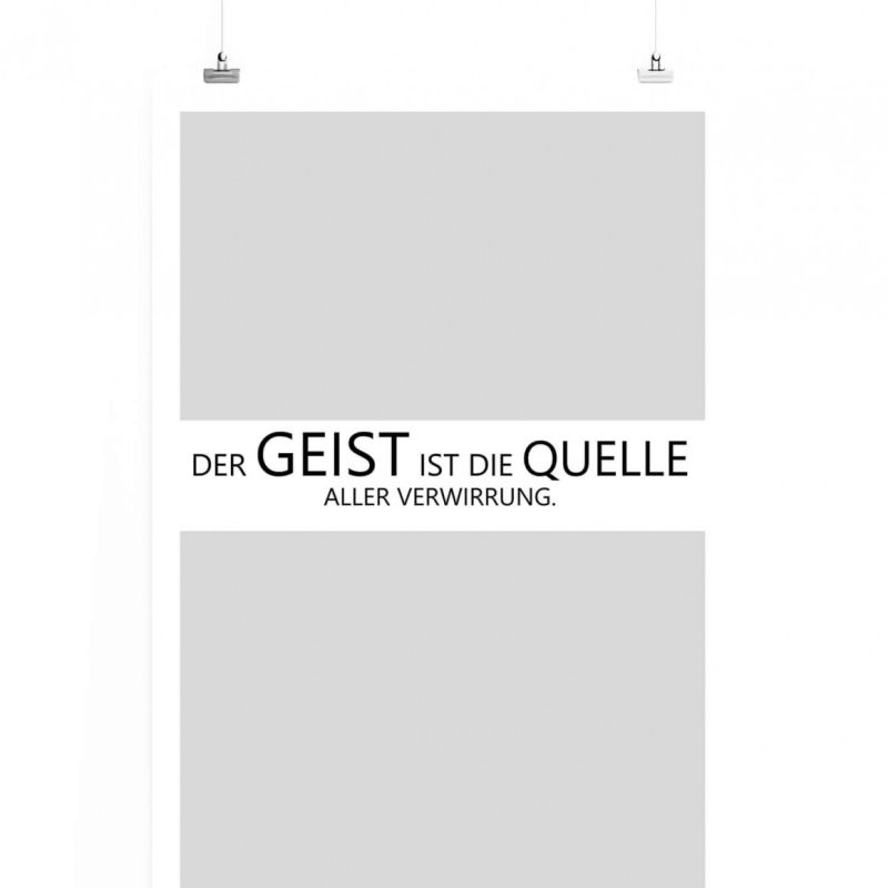 Poster in 60x90cm – Der Geist ist die Quelle aller Verwirrung.