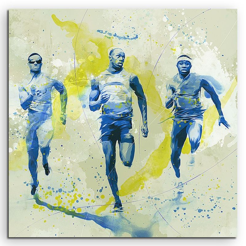 Running II 60x60cm SPORTBILDER Paul Sinus Art Splash Art Wandbild Aquarell Art