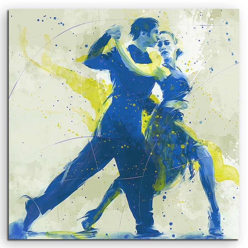 Tanzpaar 60x60cm SPORTBILDER Paul Sinus Art Splash Art Wandbild Aquarell Art