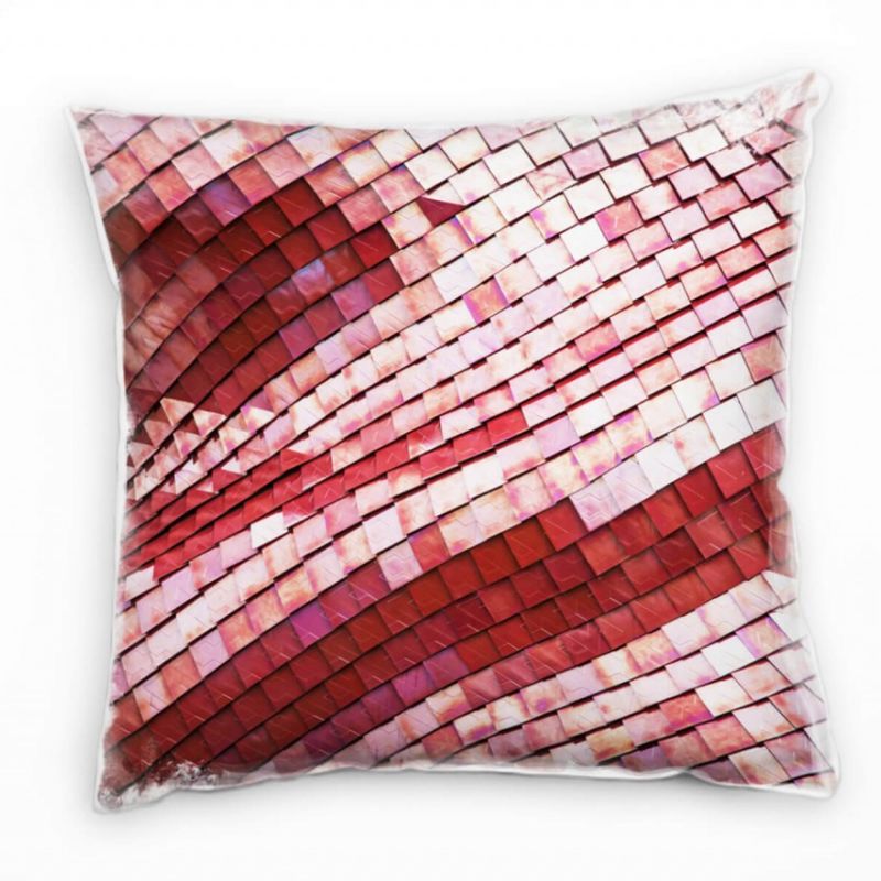 Abstrakt, futuristisch, rotes Dach, rot Deko Kissen 40x40cm für Couch Sofa Lounge Zierkissen