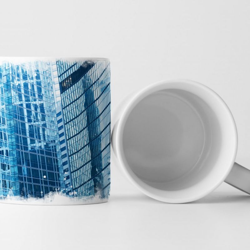 Tasse Geschenk Architekturfotografie – Blaue Wolkenkratzer