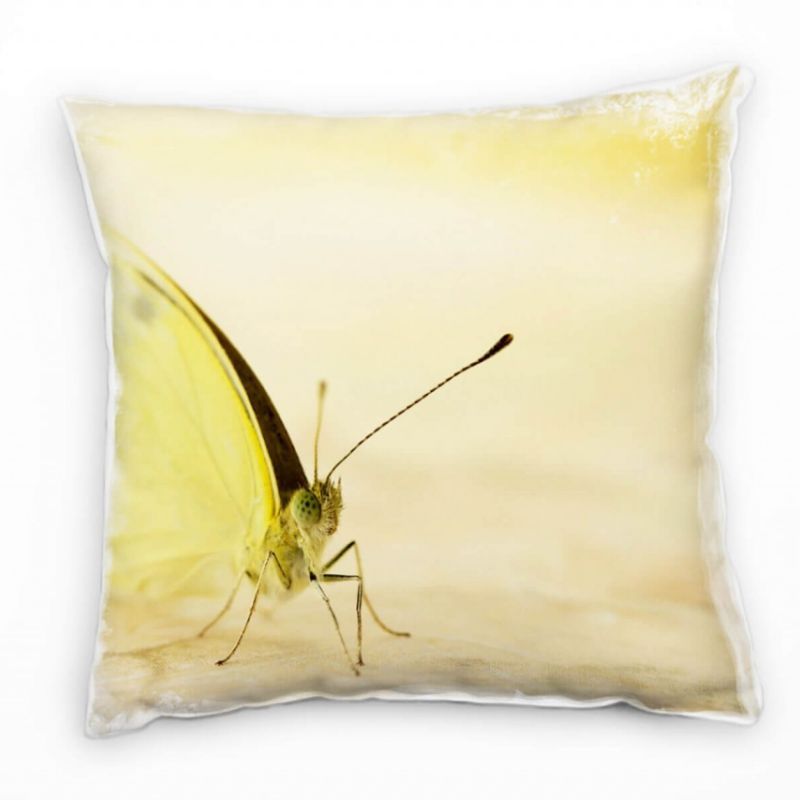 Tiere, Macro, gelb, Schmetterling Deko Kissen 40x40cm für Couch Sofa Lounge Zierkissen