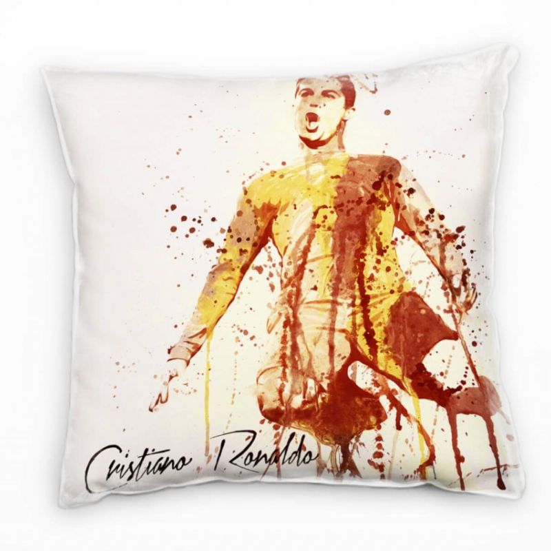 Cristiano Ronaldo Deko Kissen Bezug 40x40cm für Couch Sofa Lounge Zierkissen