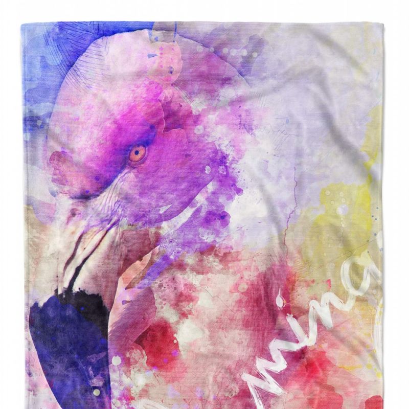 Handtuch Strandhandtuch Saunatuch Kuscheldecke SplashArt Tier Serie Kunstvoll Flamingo Mo