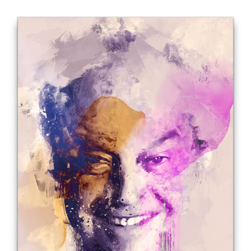 Jack Nicholson Porträt Abstrakt Kunst Schauspieler Farbenfroh 60x90cm Leinwandbild