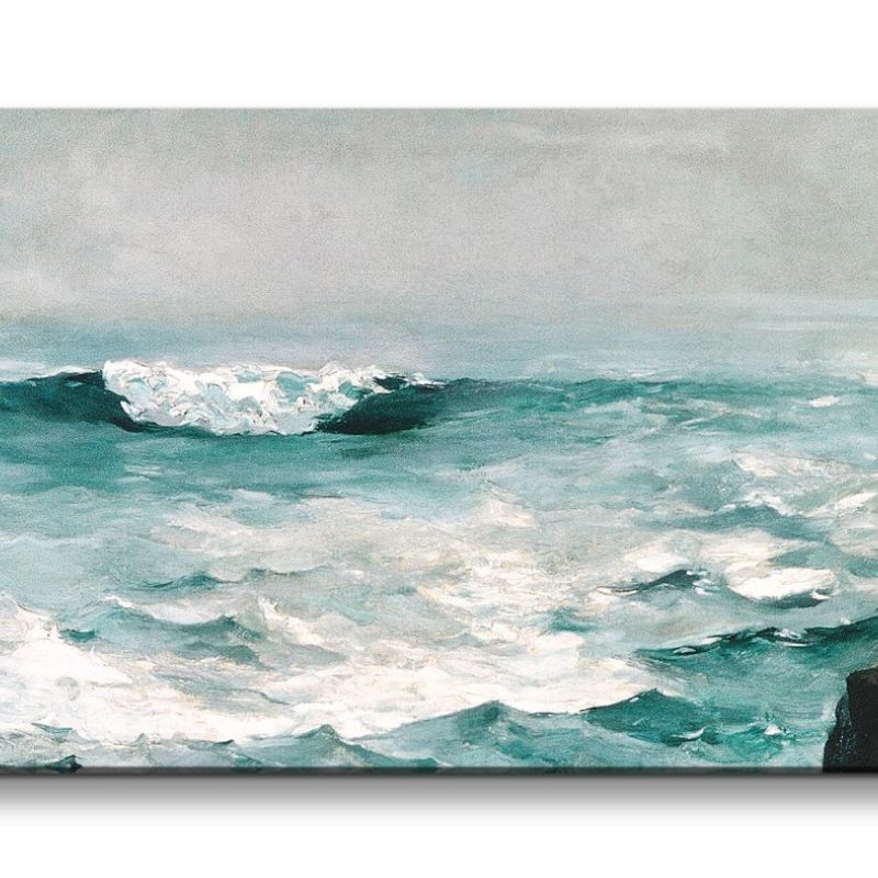 Remaster 120x60cm Winslow Homer weltberühmtes Wandbild Cannon Rock Meer Wellen Zeitlos