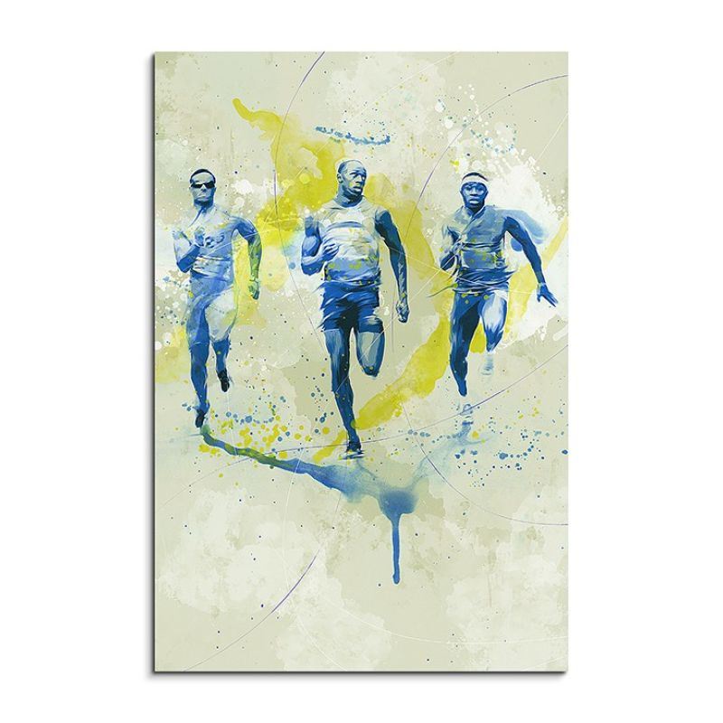 Running II 90x60cm SPORTBILDER Paul Sinus Art Splash Art Wandbild Aquarell Art