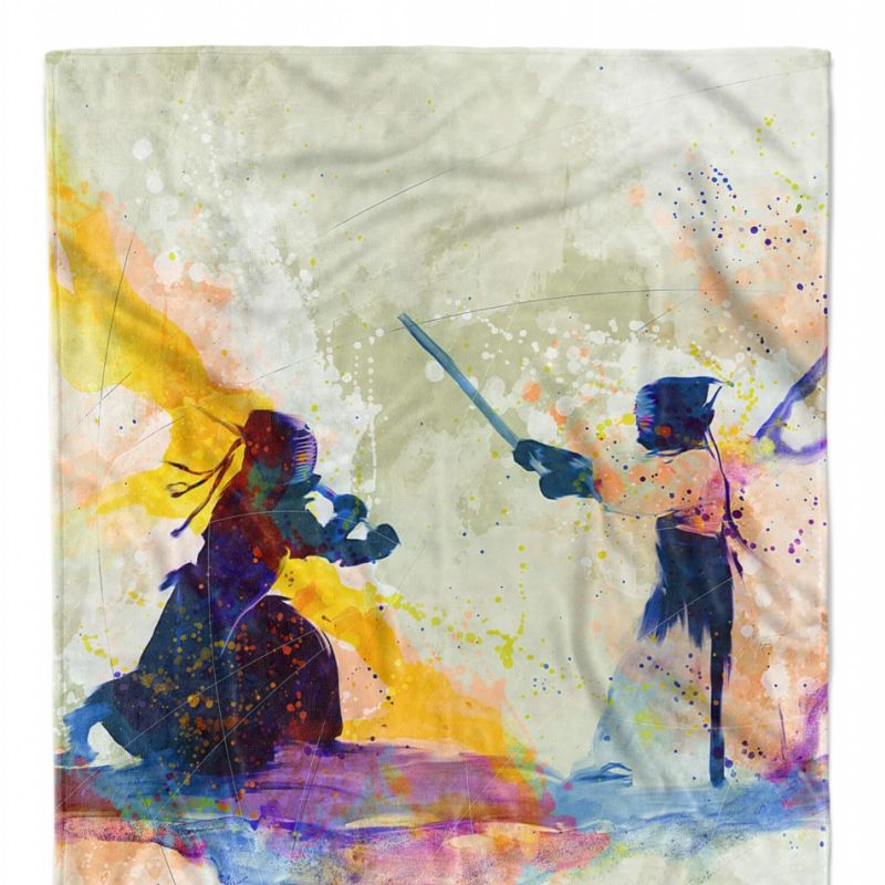 SplashArt Sport Handtuch Strandhandtuch Saunatuch Kuscheldecke Kunstvoll Kendo II Sportha