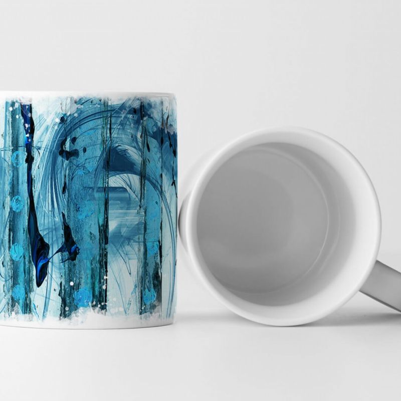 Tasse Geschenk blaue Streifen, Splashart