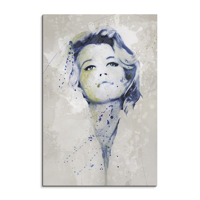 Brigitte Bardot Splash 90x60cm Kunstbild als Aquarell auf Leinwand