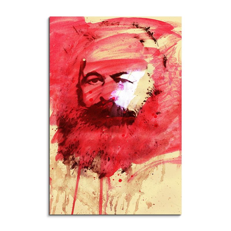 Karl Marx 90x60cm  Aquarell Art Leinwandbild