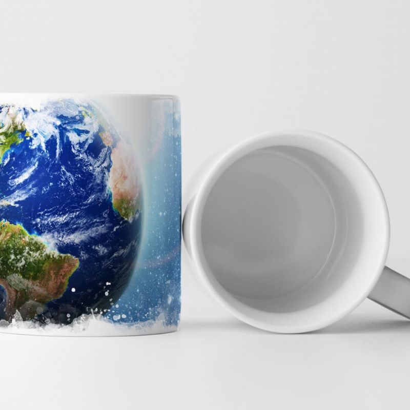 Tasse Geschenk Fotocollage – Planet Erde im All