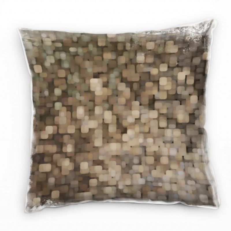 Abstrakt, Pixel, braun, beige Deko Kissen 40x40cm für Couch Sofa Lounge Zierkissen