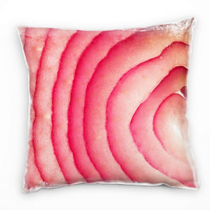 Macro, rote Zwiebel, pink Deko Kissen 40x40cm für Couch Sofa Lounge Zierkissen