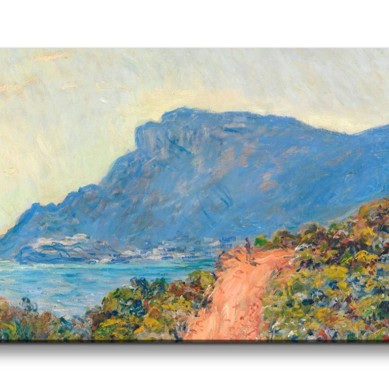 Remaster 120x60cm Claude Monet Impressionismus weltberühmtes Wandbild Meer Küste Weg Monaco