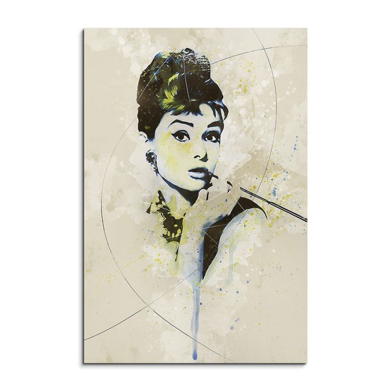 Audrey Hepburn II Aqua 90x60cm Aqua Art Wandbild