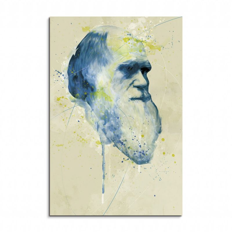 Charles Darwin Aqua 90x60cm Wandbild Aquarell Art