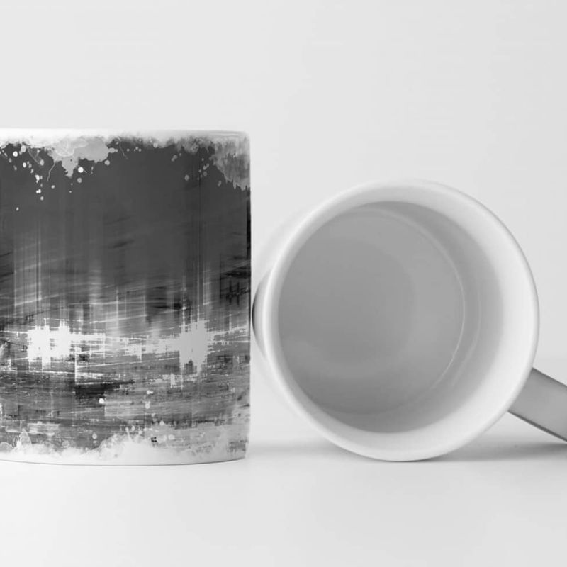 Tasse Geschenk Digitale Illustration – Abstrakte Stadt bei Nacht