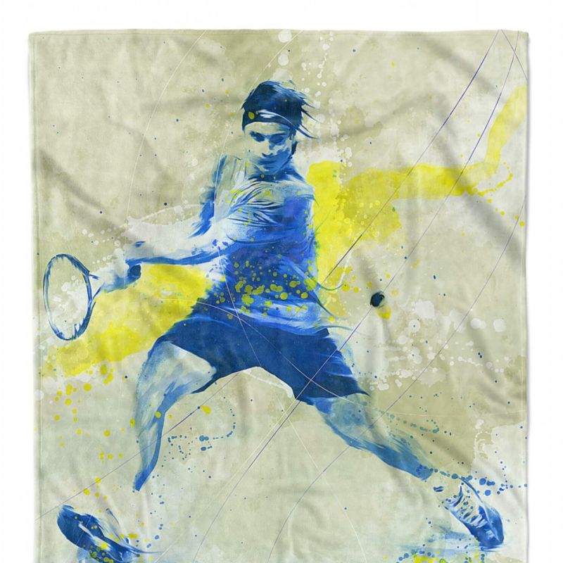 SplashArt Sport Handtuch Strandhandtuch Saunatuch Kuscheldecke Kunstvoll Tennis II Sporth