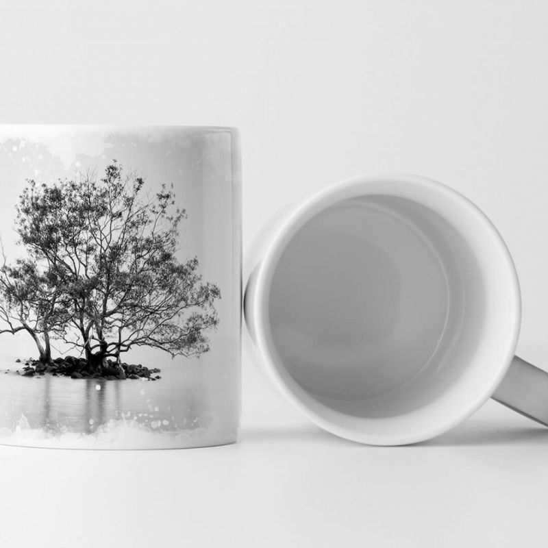 Tasse Geschenk Künstlerische Fotografie – Einsamer Baum im Nebelmeer