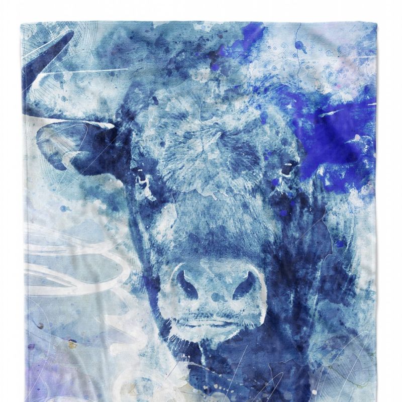 Handtuch Strandhandtuch Saunatuch Kuscheldecke SplashArt Tier Serie Kunstvoll Bull Motiv