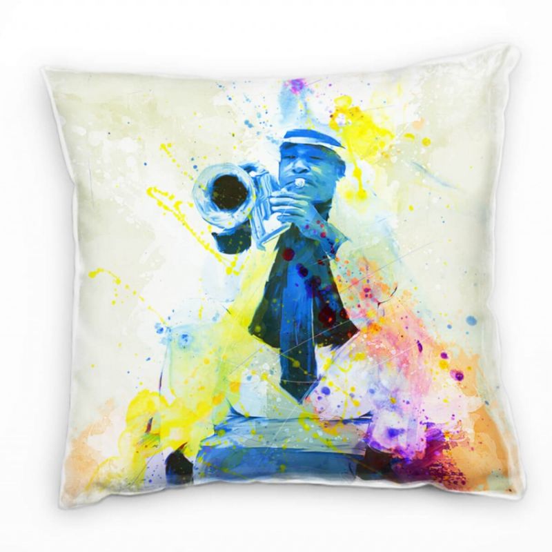 Jazz Player Cuba Deko Kissen Bezug 40x40cm für Couch Sofa Lounge Zierkissen