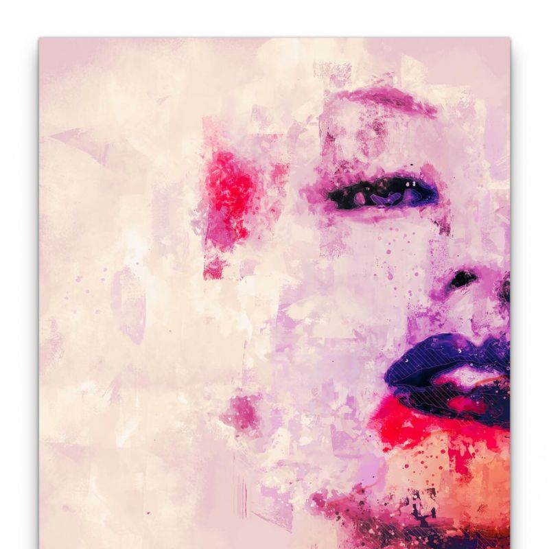 Marilyn Monroe Porträt Abstrakt Kunst Filmikone Kult Farben 60x90cm Leinwandbild