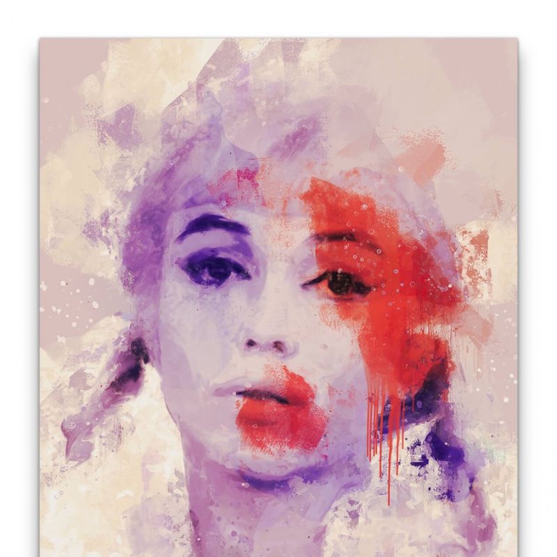 Marilyn Monroe Porträt Abstrakt Kunst Star Kult Filmikone 60x90cm Leinwandbild