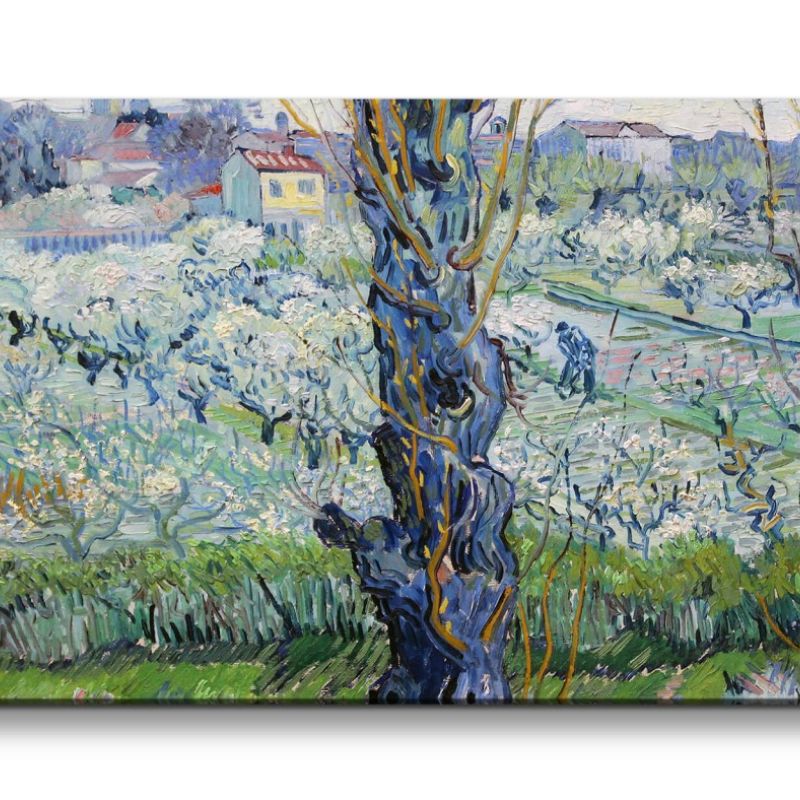 Remaster 120x60cm Vincent Van Gogh Impressionismus Weltberühmtes Gemälde Farbenfroh Zeitlos Dorf