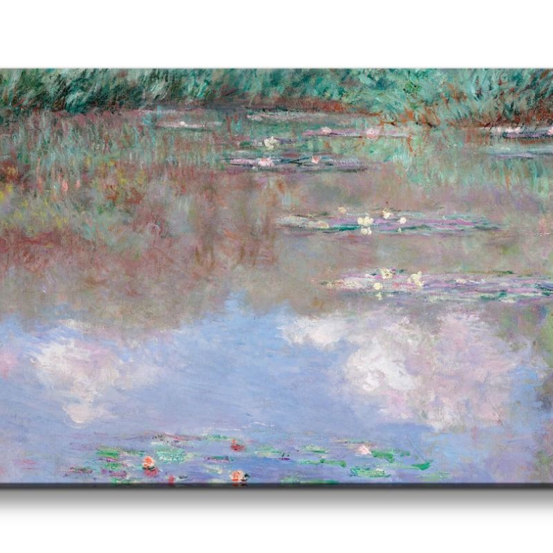 Remaster 120x60cm Claude Monet Impressionismus weltberühmtes Wandbild The Water Lily Pond Wasserlili