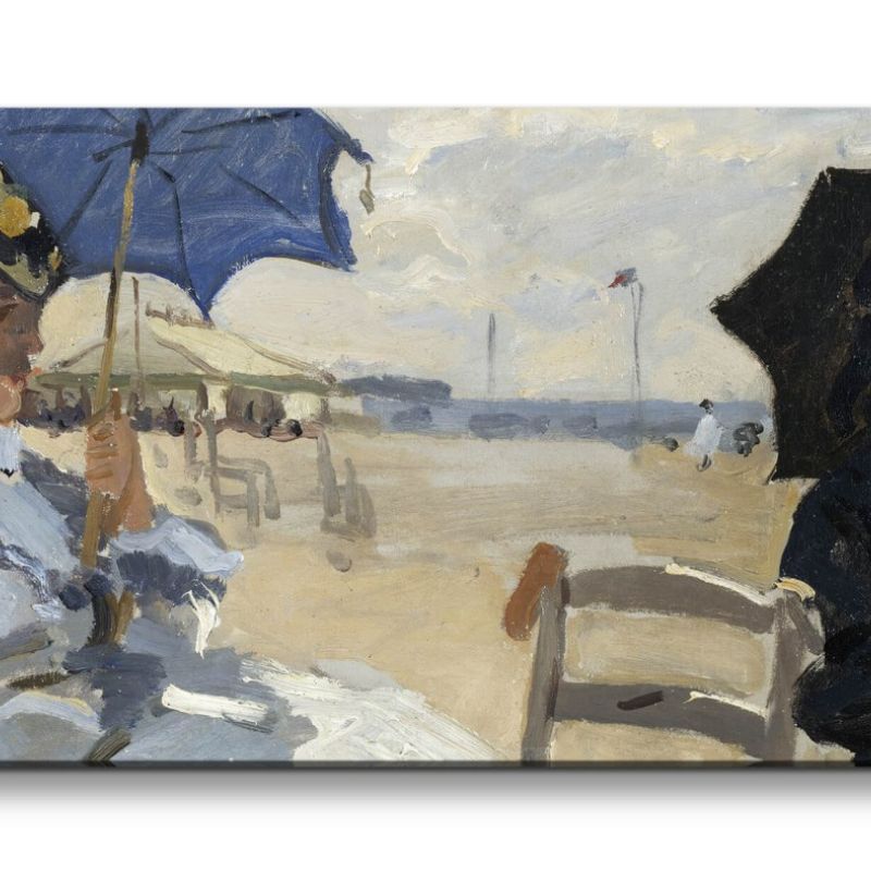 Remaster 120x60cm Claude Monet Impressionismus weltberühmtes Wandbild The Beach at Trouville