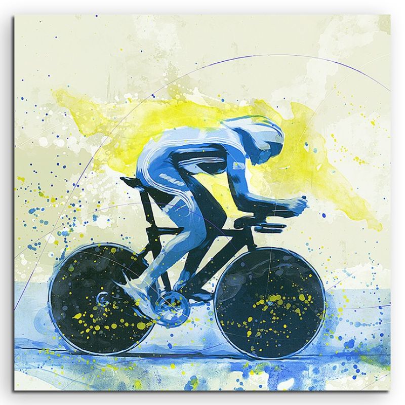 Radsport II 60x60cm SPORTBILDER Paul Sinus Art Splash Art Wandbild Aquarell Art