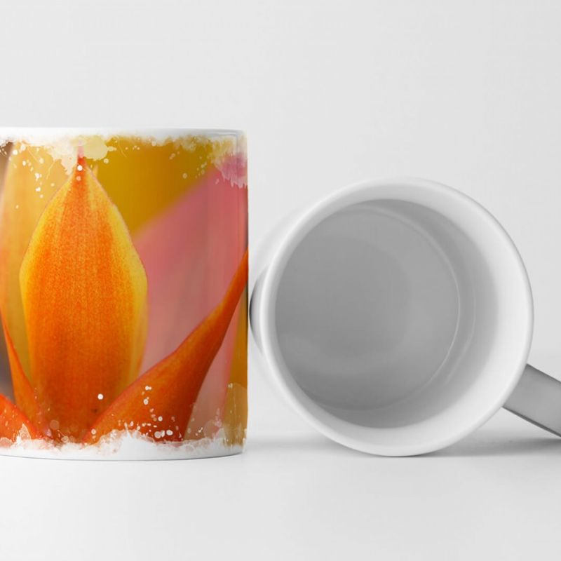 Tasse Geschenk Naturfotografie – Rot orange Guzmania Blume