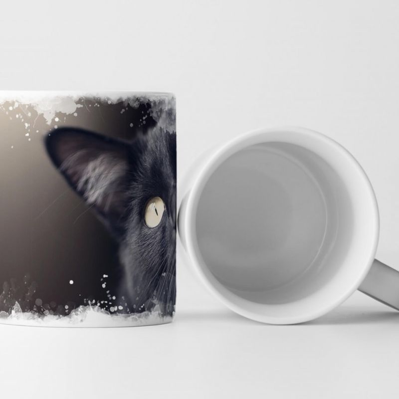 Tasse Geschenk Tierfotografie  – Schwarze Katze