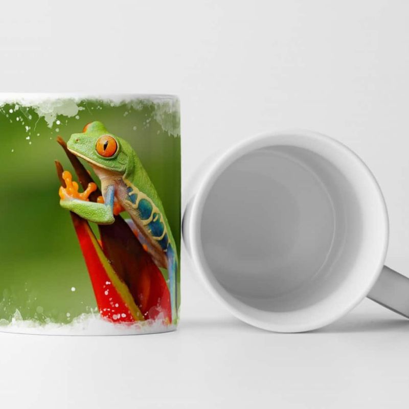 Tasse Geschenk Frosch mit roten Augen – Regenwald