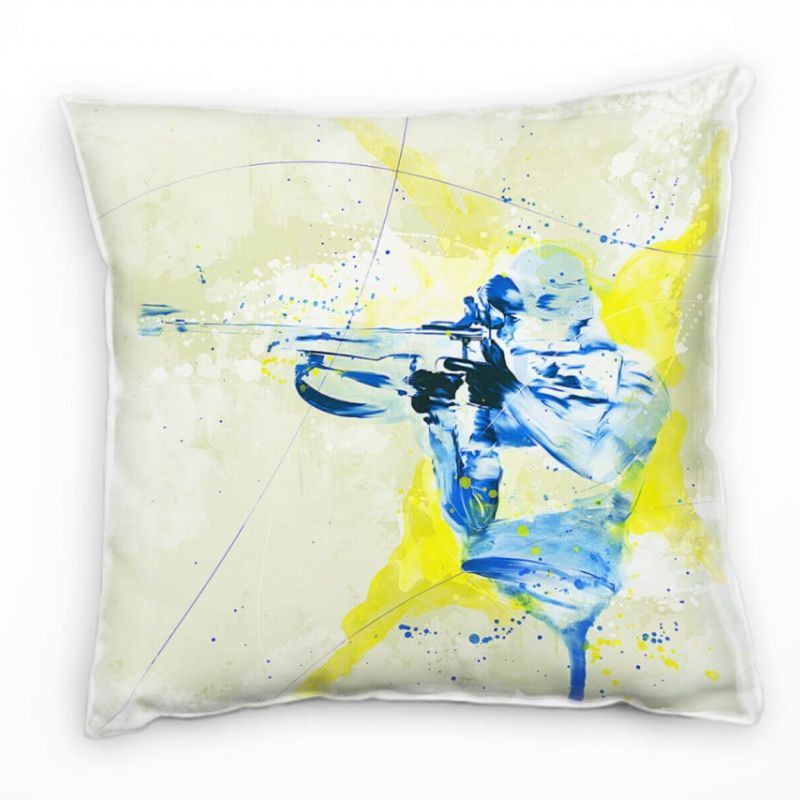 Biathlon I Deko Kissen Bezug 40x40cm für Couch Sofa Lounge Zierkissen