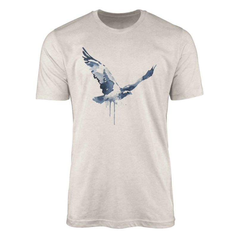 Herren Shirt Organic T-Shirt  Aquarell Motiv Falke Vogel Bio-Baumwolle Ökomode Nachhaltig Farbe