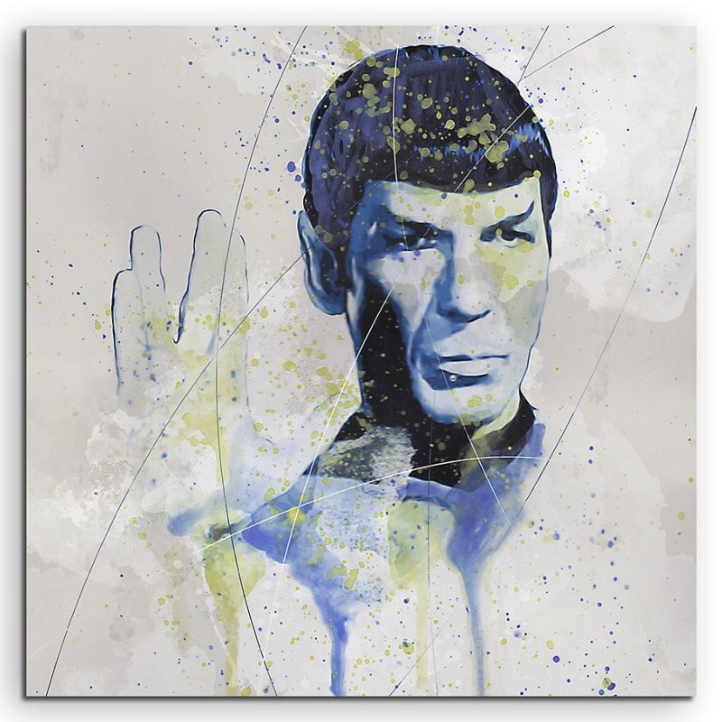 Star Trek Mr Spock Aqua 90×60 cm Aquarell Kunstbild