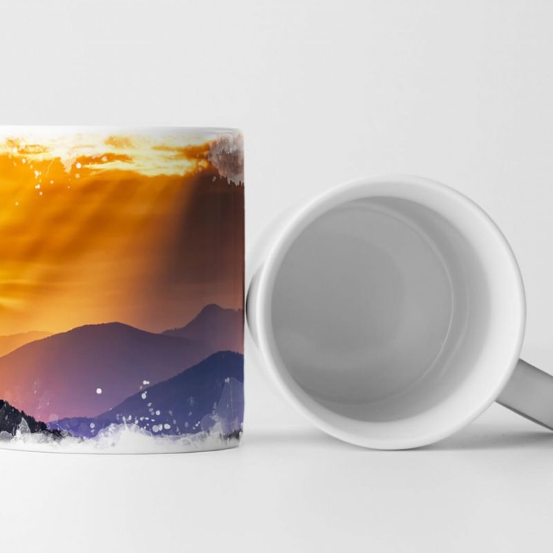 Tasse Geschenk Landschaftsfotografie – Farbenfroher Herbstsonnenaufgang