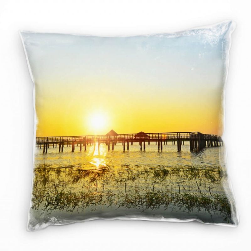 Strand, Sonnenuntergang, Thailand, orange, blau Deko Kissen 40x40cm für Couch Sofa Lounge Zierkissen