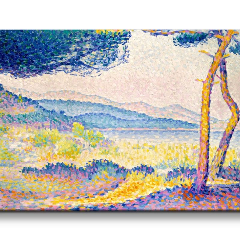 Remaster 120x60cm Henri Edmond Cross weltberühmtes Wandbild Impressionismus Farbenfroh Pines Along t