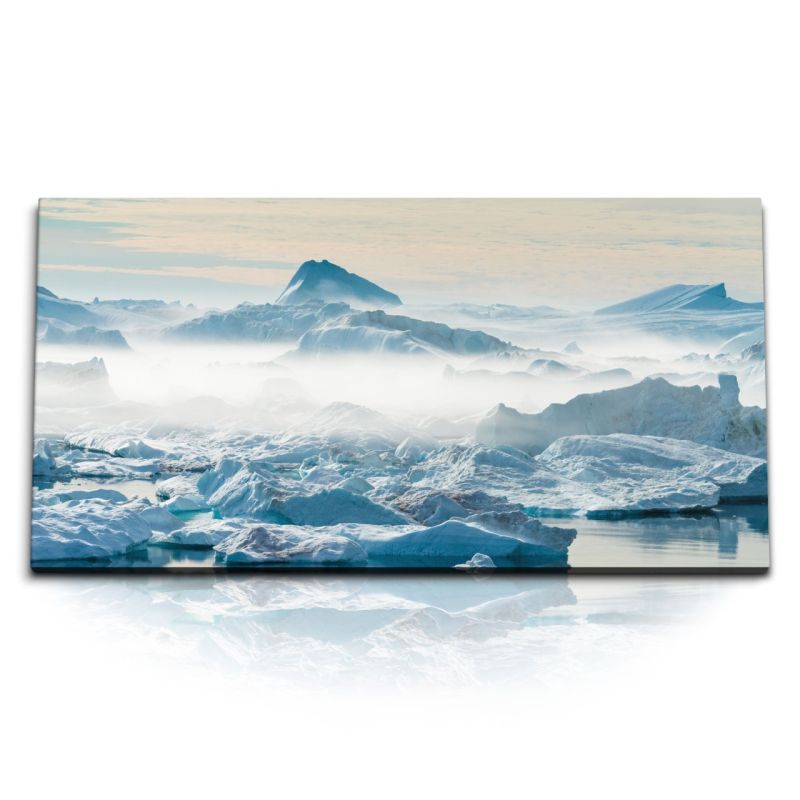 Kunstdruck Bilder 120x60cm Antarktis Schnee Eisberge Ozean Eis Natur