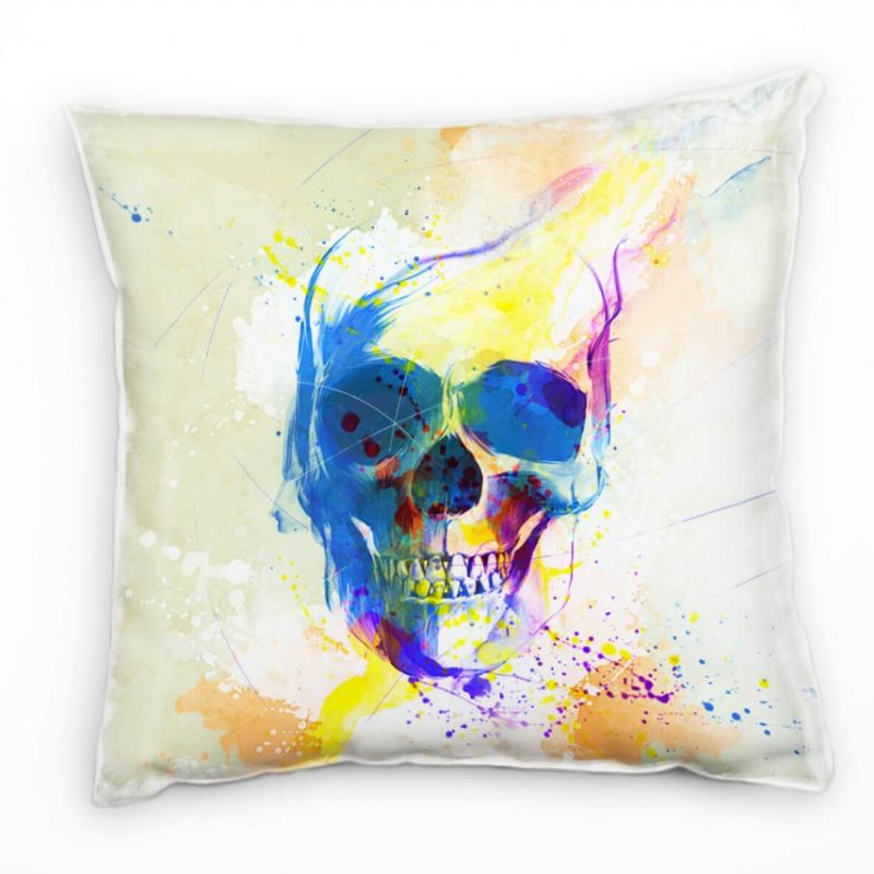 Totenkopf Deko Kissen Bezug 40x40cm für Couch Sofa Lounge Zierkissen