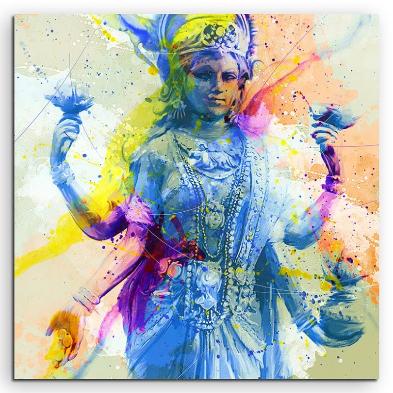 Lakshmi 60x60cm Aquarell Art Leinwandbild